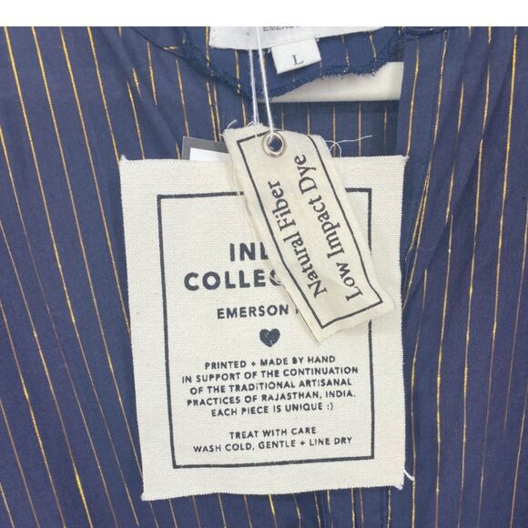 NWT India Collection by Emersen Fry Frances Maritime Lurex Women's Maxi Dress - Picture 7 of 13